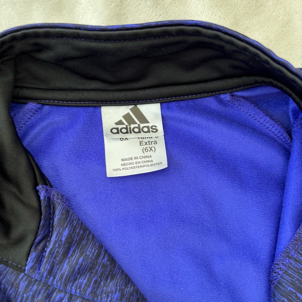adidas Kids' Blue Full-Zip Jacket girls 6x - Picture 4 of 5